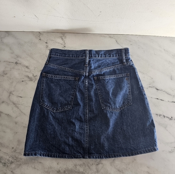 Madewell Rigid Denim Straight Blue 100% Cotton Mini Skirt 27 Preowned - Picture 4 of 6